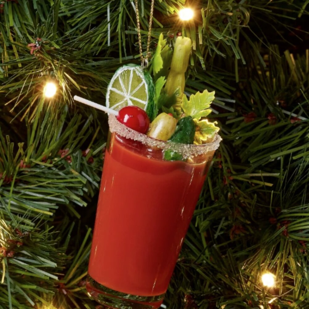 Bloody Mary Cocktail Glass Christmas Tree Ornament  ... NWT NEW Wondershop